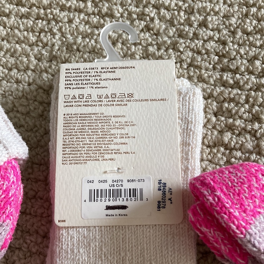 NEW Express American Eagle Crew Socks Long Color Block Knitted Bundle 3 Count - Picture 6 of 8